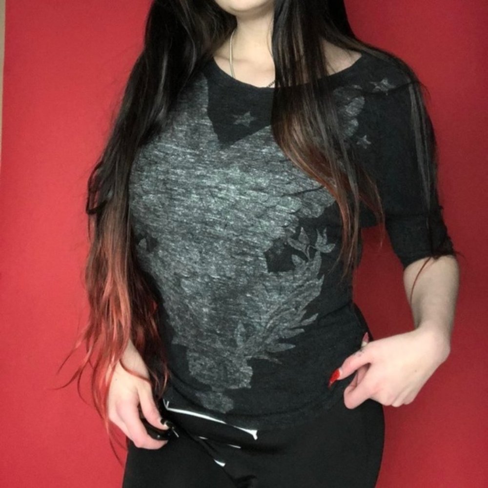 Grey mid sleeve top
